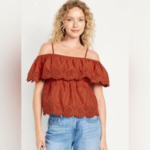 Old Navy Rust Off-Shoulder Top